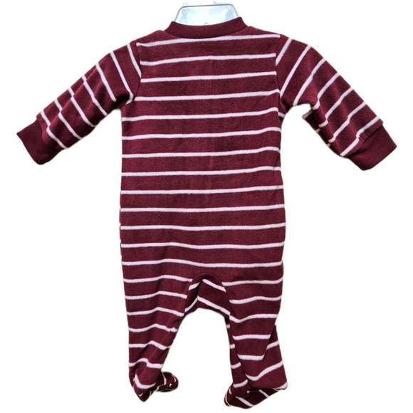 NWT Carter's 3 Months Fox Burgandy Fleece Sleep & Play Footed Pajamas 2 Way Zip - Picture 2 of 6